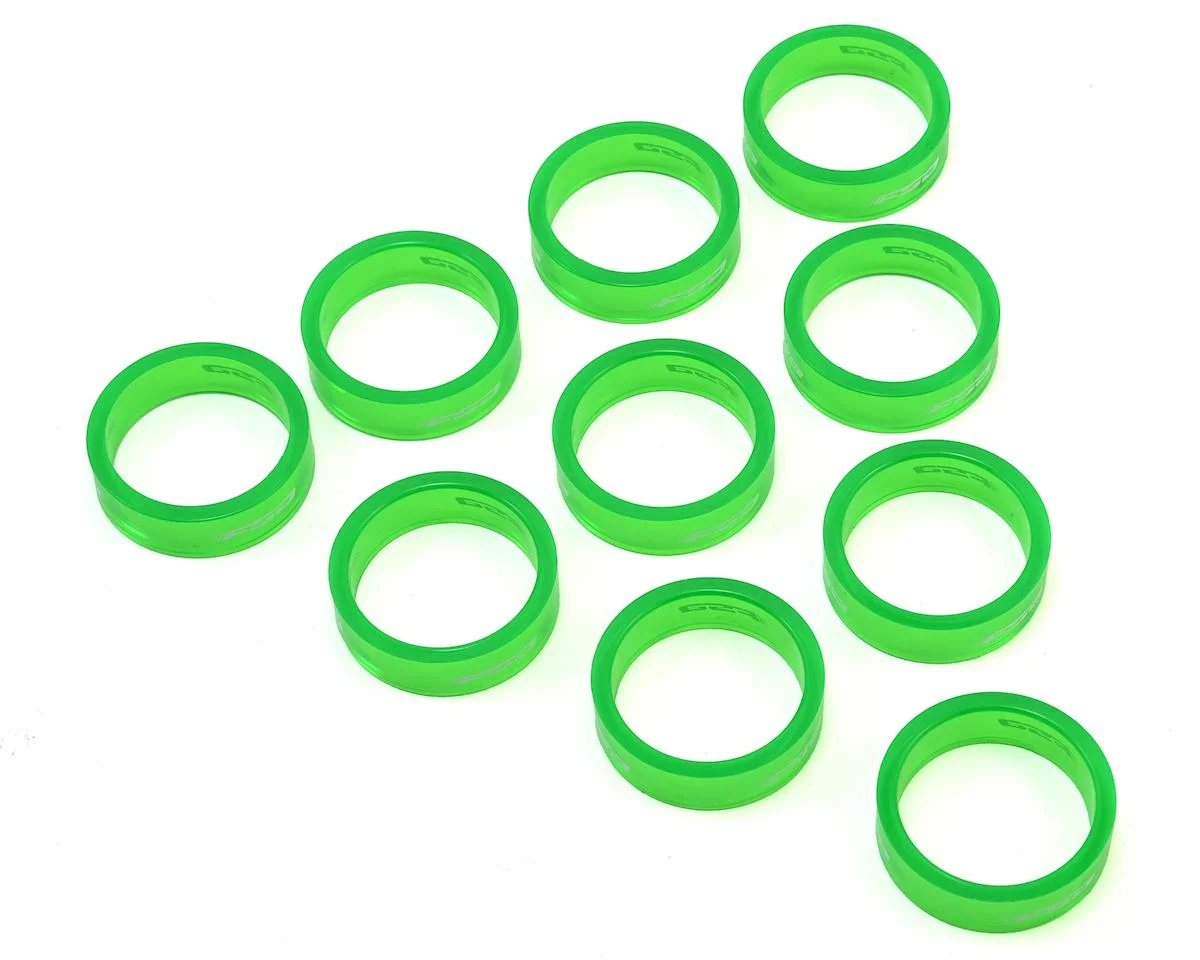 Full Speed Ahead PolyCarbonate Headset Spacers (Green) (1-1/8") (10) (10mm)